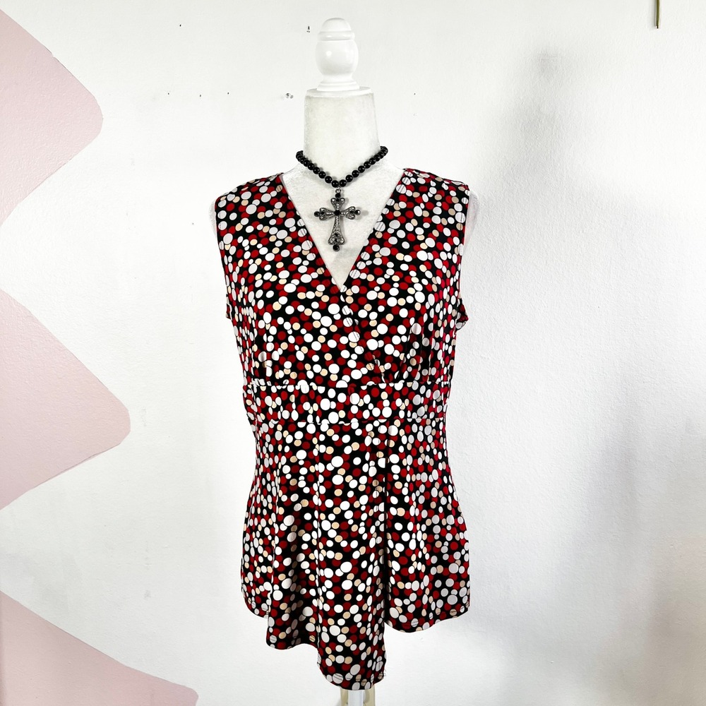 Vintage Y2K 90s Babydoll Top Polka Dot 2000s Medium